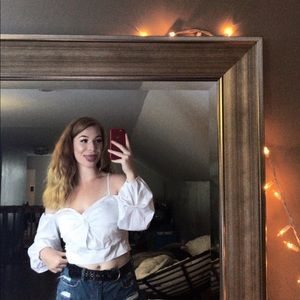 white boho chic top